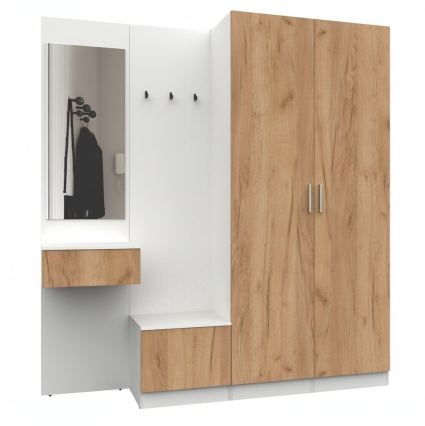 Набор мебели для прихожей "Марсель-110" МР 01-110 В2160 Ш2000 Г420 (ЛДСП Дуб крафт золотой) Набор мебели для прихожей "Марсель-110" МР 01-110 В2160 Ш2000 Г420 (ЛДСП Дуб крафт золотой)